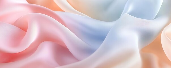 Obraz premium Soft pastel curves, seamless fabric flow, abstract design