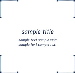 青いグラデーションの四角いあしらいフレーム3