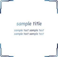 青いグラデーションの四角いあしらいフレーム6