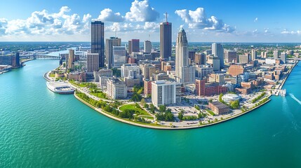 Fototapeta premium Aerial photos of major cities in the United States, high-angle city architecture photos