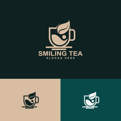 green tea logo emblem badge vector illustration logo vintage