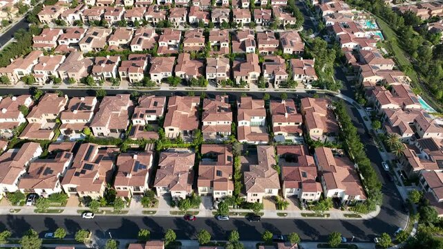 Irvine California suburbs aerial homes