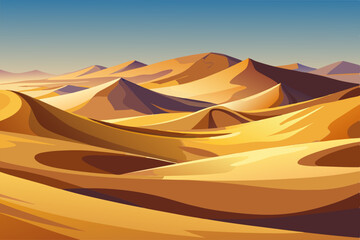 Beautiful desert hills with blue sky background