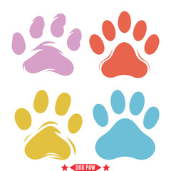 Footprints of Furry Friends  Captivating Dog Paw Silhouette Collection for Creative Crafting and Design