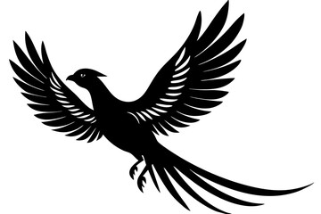 Pheasant Silhouette vector illustration 
