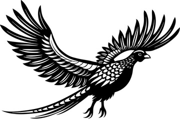 Pheasant Silhouette vector illustration 
