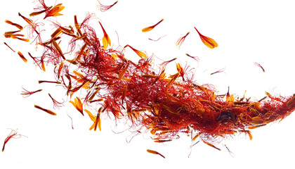 Naklejka premium Bunch of dried saffron isolated on white background 