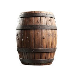 Obraz premium A rustic wooden barrel showcasing texture and detail, perfect for vintage or farm-themed projects.