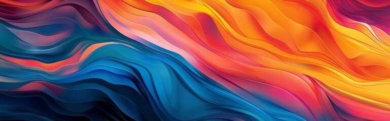 Vibrant abstract background, Bold waves merging dynamic design, The energetic flow in abstract art.
