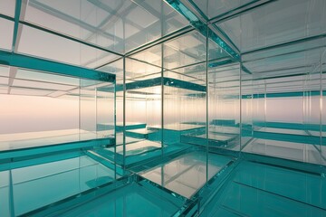 Obraz premium Dreamy Abstract Glass Environments with Translucent Surfaces