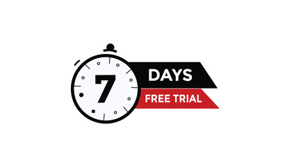 7 days free trial Countdown number banner templates. time icon. Vector Illustration 
