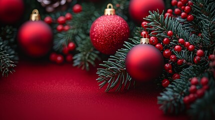 Merry Christmas and Happy New Year festive colorful composition. Christmas background. Xmas banner and holiday poster