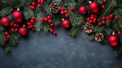 Merry Christmas and Happy New Year festive colorful composition. Christmas background. Xmas banner and holiday poster