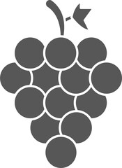 Bunch of wine grapes with leaf flat color icon for food apps and websites