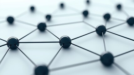 Abstract network structure with interconnected nodes on a soft gradient background, symbolizing technology and communication.