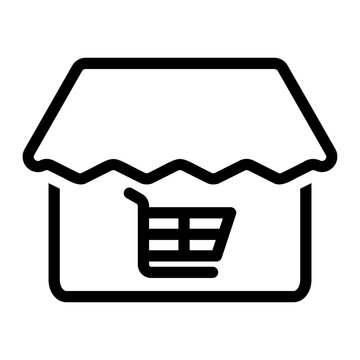 recommend clip art: online store line icon