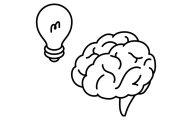 Brain of the person who inspired the idea, business icons of target, goal attainment, and goal, isometric illustration