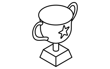 Trophies, business icons for targets, goal attainment, and goal, isometric illustrations