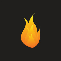 Fire sign. Fire flame icon isolated on black background. Vector illustration