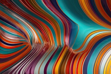 Naklejka premium Vibrant Wavy Glass Art with Striking Gradient Edges