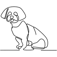 Obraz premium Shih tzu Line Art