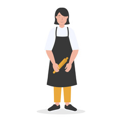 Fototapeta premium Restaurant Worker Illustration Isolated on White Background. Vector Character in Flat Cartoon Concept.