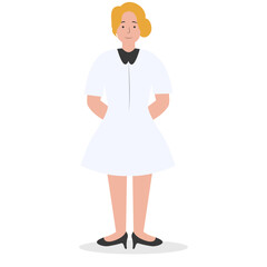 Restaurant Worker Illustration Isolated on White Background. Vector Character in Flat Cartoon Concept.