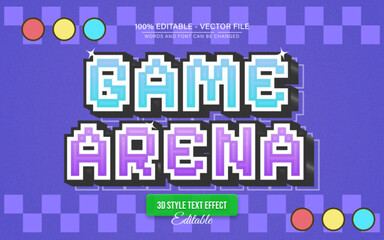 Game arena retro pixel text effect editable