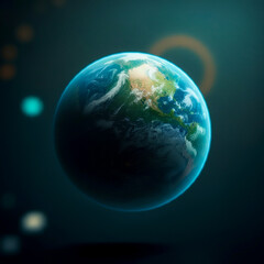 Fototapeta premium Earth Planet Globe Space World Map, Fake Illustration Photo, Art