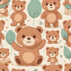 Fototapeta premium seamless pattern with teddy bears