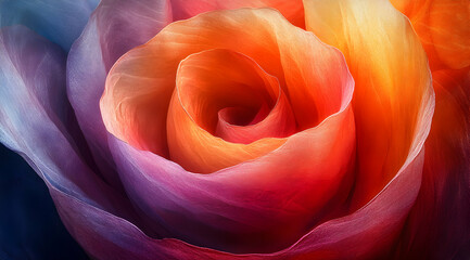 Abstract Rose Illustration with Vibrant Colors