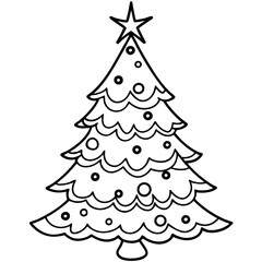 Christmas tree line art
