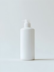 Cylindrical Plastic Bottle with Flip-Top Cap for Body Lotion on White Background