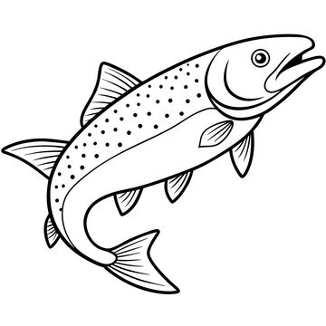 recommend clip art: Trout fish line art