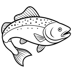 Trout fish line art