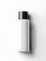 Cylindrical Plastic Bottle with Flip-top Cap for Body Lotion on White Background