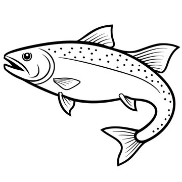 recommend clip art: Trout fish line art