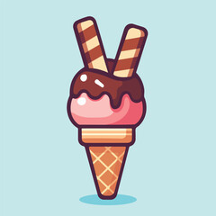 cartoon sweet ice cream vector illustration