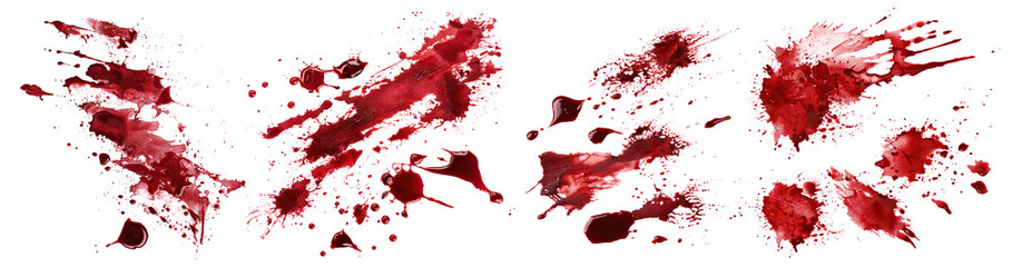 Set of blood stains, cut out