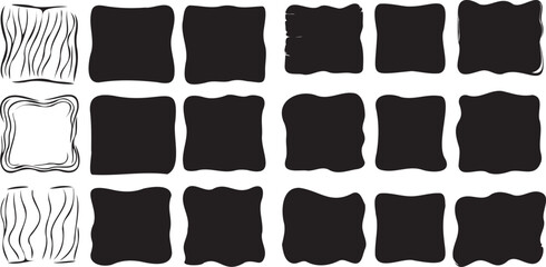Black Rectangular and square shapes vector set