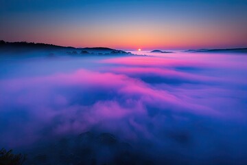 Vivid Blue Haze and Dreamy Mist Crafting a Stunning Atmospheric Display