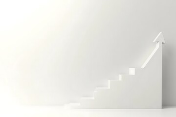 Obraz premium White 3D Arrow Chart Rising Up