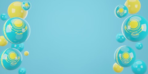 Blue Background with Kazakhstan Flag