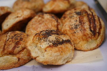 Baked tandoor samsa. Baking with different meats.