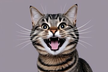 Playful and Joyful Kitty Graphic Emoticon with Cheerful Whiskers