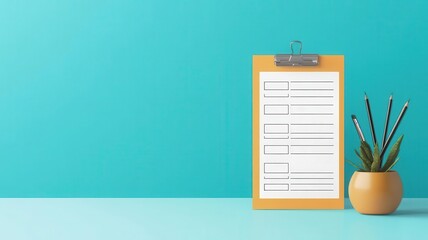 Weekly checklist with task icons, organized design, flat design illustration