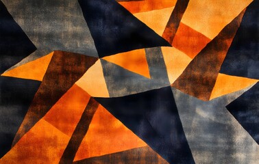 16. **Full-size contemporary rug design featuring a seamless pattern of sharp angles and contrasting colors**