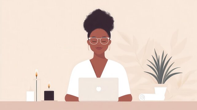 Selfcare planner with spa icons, wellness focus, flat design illustration