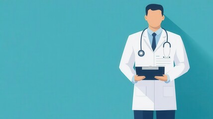 Health planner with medical icons, wellness theme, flat design illustration