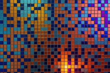 Fototapeta premium Colorful Abstract Mosaic Glass Background with Bright Textures and Vibrant Illumination